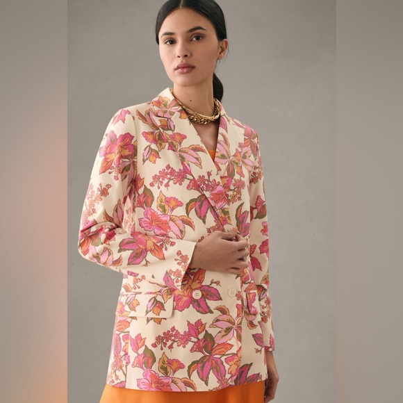 Anthropologie x Dolan Linen Floral Blazer - Picture 3 of 10